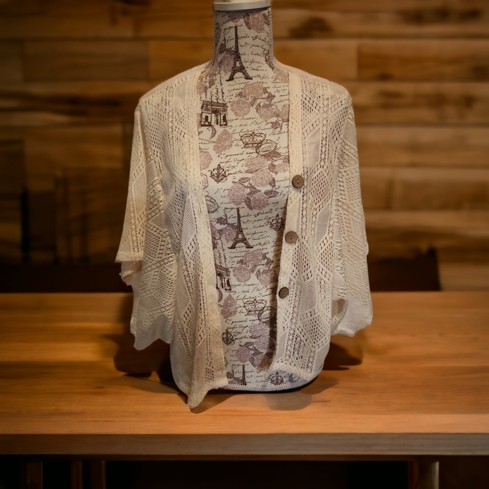 Open knit cardigan